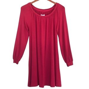 Lou & Grey Knit Shift Dress Long Sleeve Soft Stretch Scoop Neck Size XS